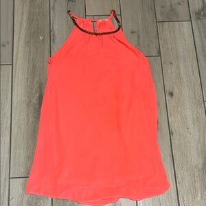 Coral Halter Neck Women's mini dress